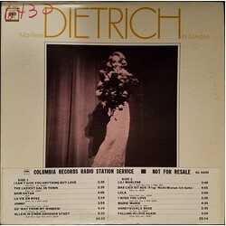 Marlene Dietrich Marlene Dietrich In London Vinyl LP USED