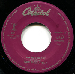 Paul McCartney Try Not To Cry USED VINYL 7INCH 45 RPM JUKEBOX