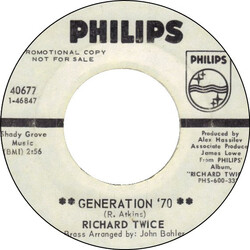 Richard Twice Generation '70 USED VINYL 7INCH 45 RPM PROMO