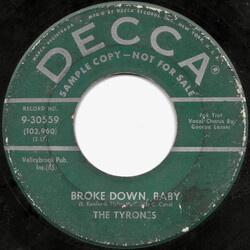 The Tyrones Broke Down Baby / Giggles USED VINYL 7INCH 45 RPM PROMO