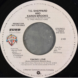 T.G. Sheppard / Karen Brooks Faking Love USED VINYL 7INCH 45 RPM PROMO STYRENE STEREO MONO