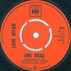 The Love Affair One Road Vinyl 7" USED