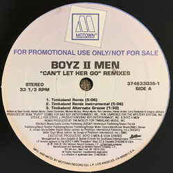 Boyz II Men Can't Let Her Go (Remixes) USED VINYL 12INCH 33 S RPM MAXI-SINGLE PROMO STEREO