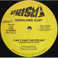 Geraldine Hunt Can't Fake The Feeling USED VINYL 12INCH SINGLE PROMO