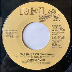 John Denver How Can I Leave You Again Vinyl 7" USED