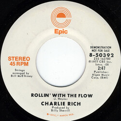 Charlie Rich Rollin' With The Flow USED VINYL 7INCH 45 RPM SINGLE PROMO STEREO MONO