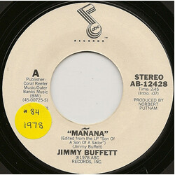 Jimmy Buffett Mañana USED VINYL 7INCH 45 RPM SINGLE PROMO STEREO MONO