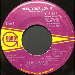 Teena Marie I Need Your Lovin' USED VINYL 7INCH 45 RPM
