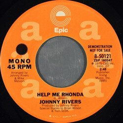 Johnny Rivers Help Me Rhonda Vinyl 7" USED
