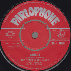 The Temperance Seven Sahara USED VINYL 7INCH 45 RPM SINGLE
