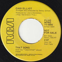 Cass Elliot That Song Vinyl 7" USED