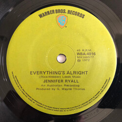 Jennifer Ryall Everything's Alright USED VINYL 7INCH 45 RPM SINGLE