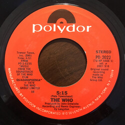 The Who 5:15 USED VINYL 7INCH 45 RPM SINGLE STYRENE
