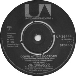 Dr. Feelgood Down At The Doctors USED VINYL 7INCH 45 RPM SINGLE
