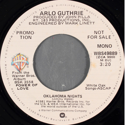 Arlo Guthrie Oklahoma Nights Vinyl 7" USED