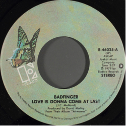 Badfinger Love Is Gonna Come At Last Vinyl 7" USED