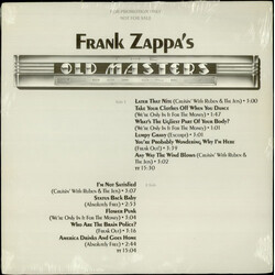 Frank Zappa The Old Masters, Box One Sampler Vinyl LP USED
