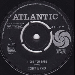 Sonny & Cher I Got You Babe USED VINYL 7INCH 45 RPM SINGLE