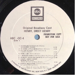 Don Ameche / Carol Bruce / Neva Small / Louise Lasser / Alice Playten / Milo Boulton / Robin Wilson Henry, Sweet Henry (Original Broadway Cast) Vinyl 