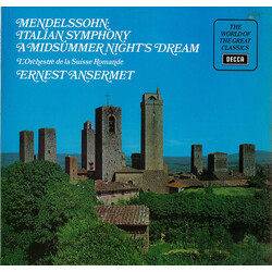 Felix Mendelssohn-Bartholdy / L'Orchestre De La Suisse Romande / Ernest Ansermet Italian Symphony / A Midsummer Night's Dream Vinyl LP USED