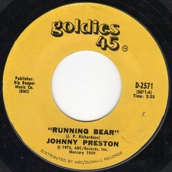 Johnny Preston Running Bear USED VINYL 7INCH 45 RPM REISSUE