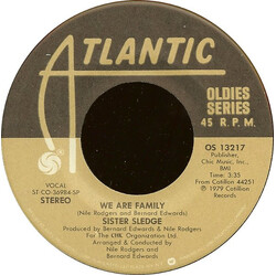 Sister Sledge He's The Greatest Dancer / We Are Family USED VINYL 7INCH 45 RPM SINGLE REISSUE