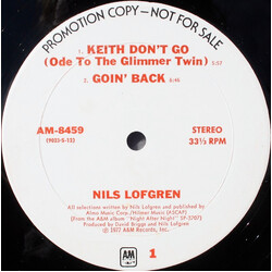 Nils Lofgren Keith Don't Go USED VINYL 12INCH PROMO SAMPLER