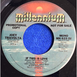 Joey Travolta If This Is Love USED VINYL 7INCH 45 RPM SINGLE PROMO STYRENE STEREO MONO