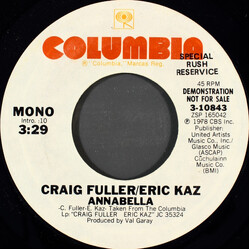 Craig Fuller / Eric Kaz Annabella USED VINYL 7INCH 45 RPM SINGLE PROMO STYRENE STEREO MONO