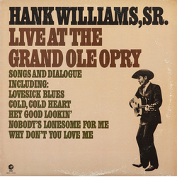 Hank Williams Live At The Grand Ole Opry Vinyl LP USED