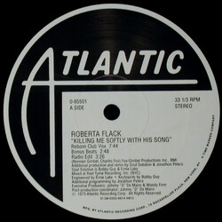 Roberta Flack Killing Me Softly With His Song USED VINYL 12INCH 33 S RPM