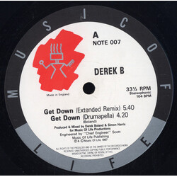 Derek B Get Down USED VINYL 12INCH 33 S RPM