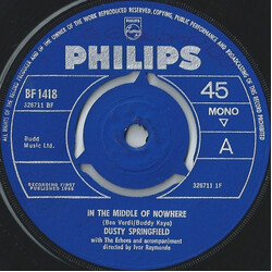 Dusty Springfield In The Middle Of Nowhere USED VINYL 7INCH 45 RPM SINGLE MONO