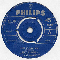 Dusty Springfield Some Of Your Lovin' / I'll Love You For A While USED VINYL 7INCH 45 RPM SINGLE