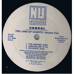 Vandal The Laws Of Chants " Volume Two USED VINYL 12INCH 33 S RPM