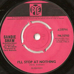Sandie Shaw I'll Stop At Nothing USED VINYL 7INCH SINGLE 45 RPM
