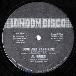 Al Green Love And Happiness / Take Me To The River VINYL 12" USED