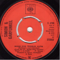 Simon & Garfunkel Bridge Over Troubled Water USED VINYL 7INCH SINGLE 45 RPM