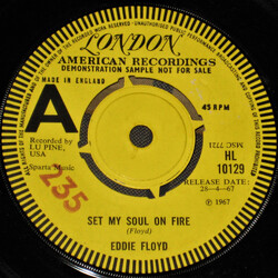 Eddie Floyd Set My Soul On Fire USED VINYL 7INCH PROMO