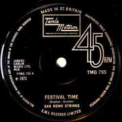San Remo Golden Strings Festival Time USED VINYL 7INCH 45 RPM SINGLE