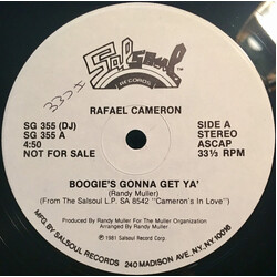 Rafael Cameron Boogie's Gonna Get Ya' USED VINYL 12INCH 33 S RPM PROMO STEREO