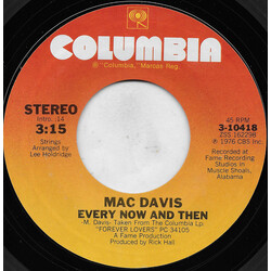 Mac Davis Every Now And Then USED VINYL 7INCH 45 RPM SINGLE STYRENE STEREO