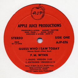 P.M. Wynn Guess Who I Saw Today / Never Had A Love VINYL 12" USED