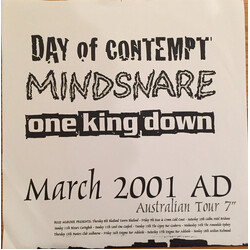 Day Of Contempt / Mindsnare / One King Down March 2001 AD Australian Tour 7" USED VINYL 7INCH LIMITED EDITION NUMBERED WHITE LABEL