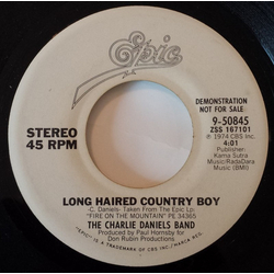 The Charlie Daniels Band Long Haired Country Boy Vinyl 7" USED