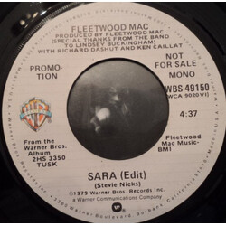 Fleetwood Mac Sara USED VINYL 7INCH 45 RPM SINGLE PROMO STEREO MONO