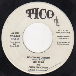 Joe Cuba / Cheo Feliciano No Coman Cuento USED VINYL 7INCH 45 RPM SINGLE PROMO