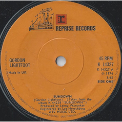 Gordon Lightfoot Sundown USED VINYL 7INCH 45 RPM SINGLE