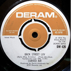 Curved Air Back Street Luv (Live) Vinyl 7" USED