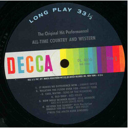 Various All-Time Country And Western Vinyl LP USED